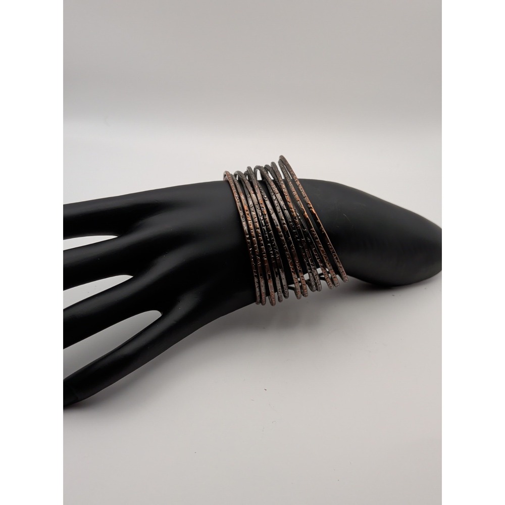 Dark Brown Toned Multi Ring Cuff Bracelet